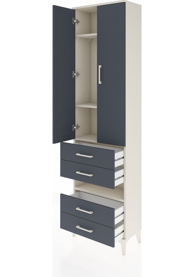 Arges Dolap 4 Raflı 4 Çekmeceli 2 Kapaklı 60x30x221 Aytaşı-an... Aytaşı