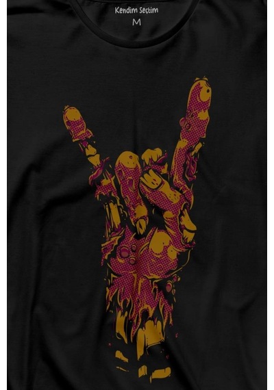 Hey There Rock Hand Rockstar Urban Uzun Kollu Tişört Baskılı T-shirt 001