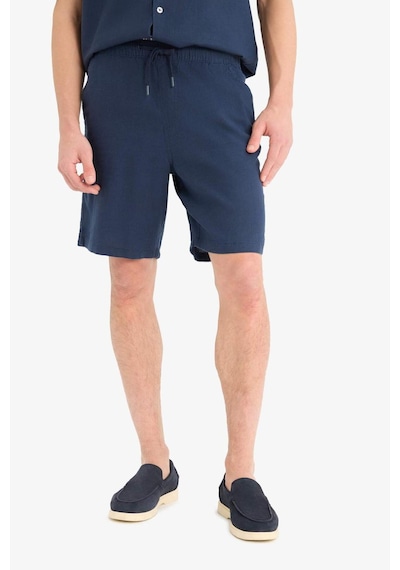 Defacto Relax Fit Beli Bağcıklı Bermuda Şort D9913ax25aunv256 Lacivert