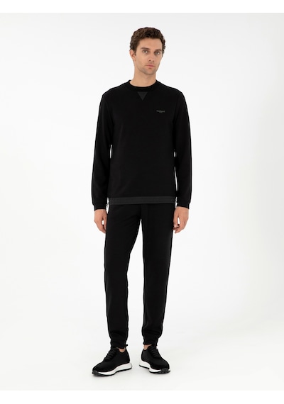 Siyah Regular Fit Sweatshirt