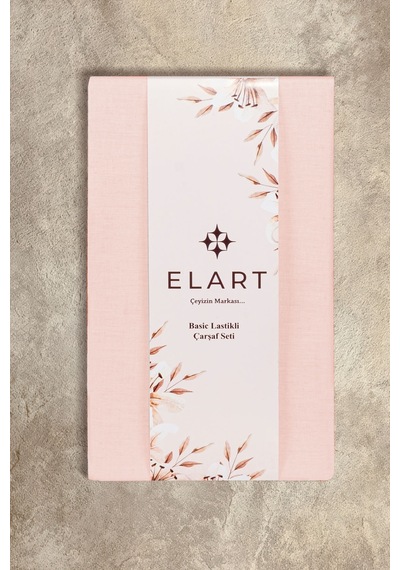 Elart Basic Lastikli Çarşaf Seti King Size 180x200+28 Pudra
