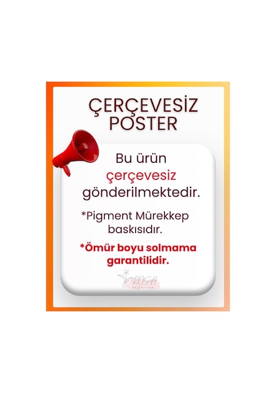 Çerçevesiz Poster, Soyut Modern Çiçek 3'lü Poster Seti,turuncu,mavi Dekoratif Duvar Posteri