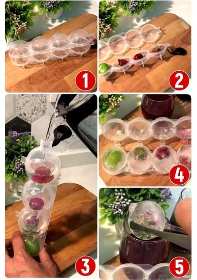 4 Bölmeli Sihirli Küre Buz Topu Kalıbı Yuvarlak Buz Topu Buzluk Saklama Ve Sunum Kabı Plastik Diğer