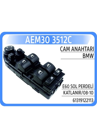 Aem Cam Acma Salterı On Sol Sıyah. Ayna Katlamalı. Perdelı Bmw E60 E61 Aem30 3512c 61319122113