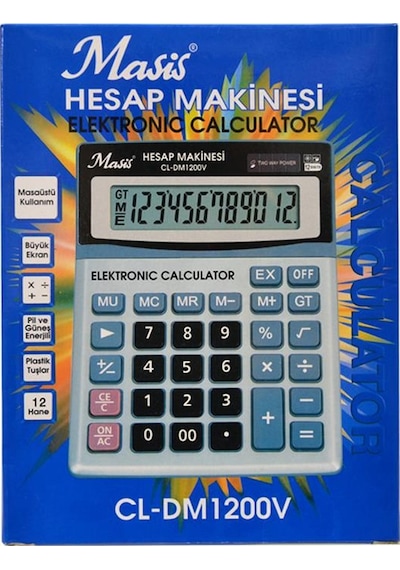 Masis Cl-dm1200v 12 Hane Masaüstü Hesap Makinesi Çok Renkli