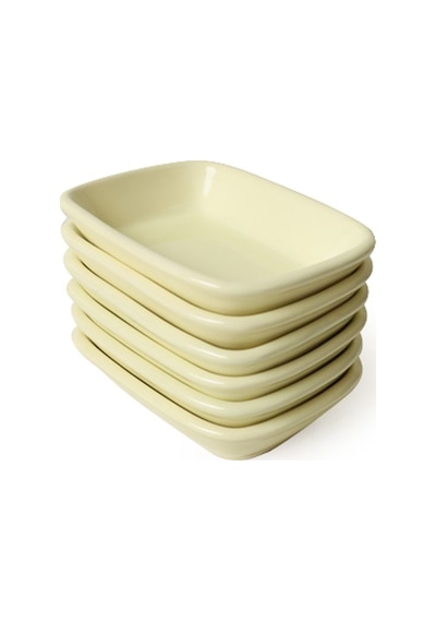 Keramika Sarı Dikdörtgen Çerezlik 11 Cm 6 Adet 103 Sarı Kase