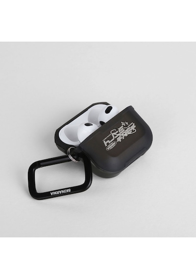 Apple Uyumlu AirPods Pro 2 Kılıf Skinarma Transparan Mat Tasarım Kinzoku Kılıf Siyah