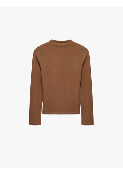 Koton Modal Karışımlı Slim Fit Dik Yaka Uzun Kollu Tişört Kahverengi 7wal10144ık Kahve Koton Modal Karışımlı Slim Fit Dik Yaka Uzun Kollu Tişört Kahverengi 7wal10144ık Kahve