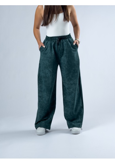Cocopelli Paça Ayarlamalı Desenli Yeşil Kadın Baggy Pantolon Coc3347
