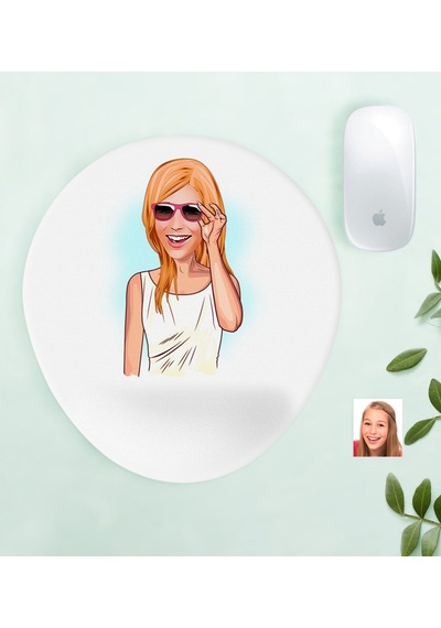 Kişiye Özel Bayan Karikatürlü Bilek Destekli Mouse Pad-18