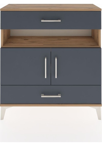Arges Şifonyer 3 Raflı 2 Çekmeceli 2 Kapaklı 88x30x96 Çam-ant... Çam