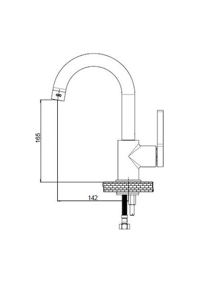 Gpd Gildo Mtl165-S-R Tek Gövde Lavabo Bataryası Siyah