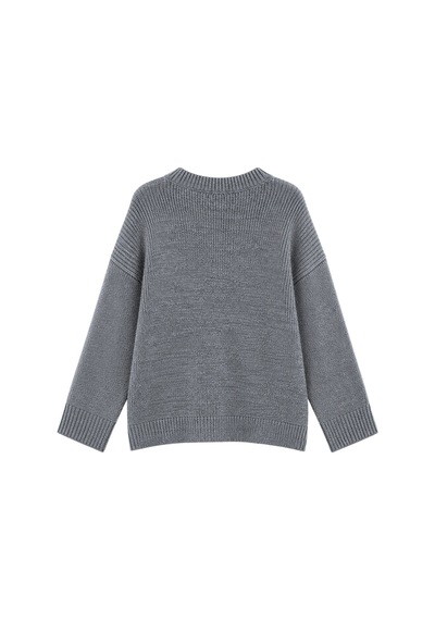 Vadon 1039 Kadın Salaş Yumuşak Dokulu Oversize Basic Triko Kazak Antrasit