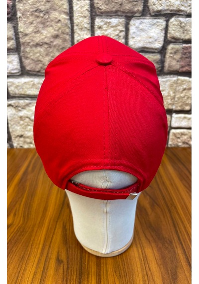 Hamze Düz Basic Pamuklu Unisex Cap Şapka Kırmızı