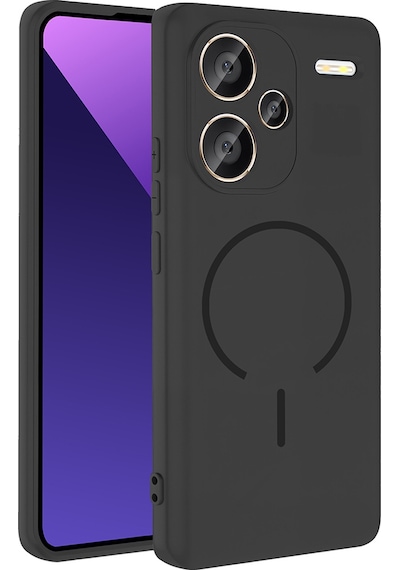 Redmi Note 13 Pro Plus 5g Kılıf M-safe Şarj Özellikli Msra Meta Kapak - Siyah Siyah