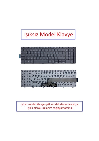 Siyah-ışıksız, Notebook Klavye - Inspiron 3542 Type B21f45c Muadili İle Uyumlu
