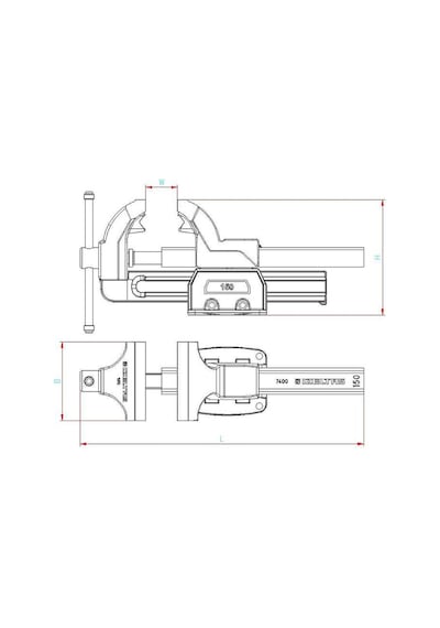 Izeltaş Dövme Çelik Mengene 125 MM - 7400300125