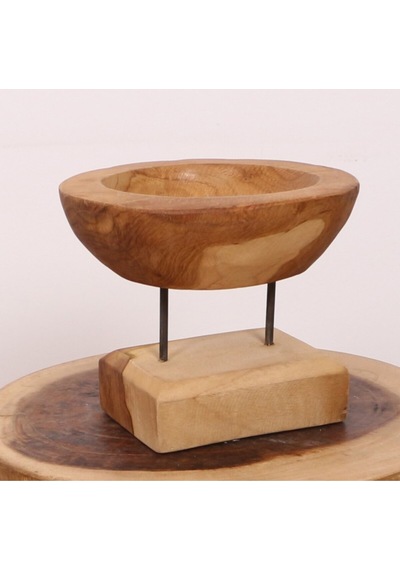 Carvıng - Teak Ağacından Oyma Masa Üstü Dekor 22x18 Cm