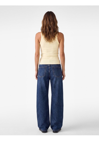 Koton Slim Fit Pamuklu Halter Yaka Fitilli Atlet Sarı 6sak10099ek