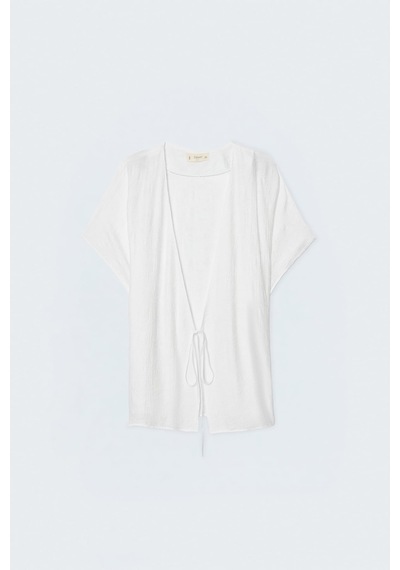 Sateen Lily Kimono - Ekru-137520