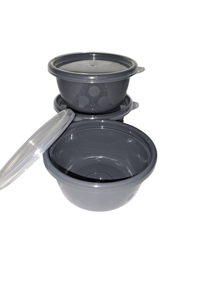 Tick Tock Hava Sızdırmaz Saklama Kabı Antrasit 3'lü Set 3 x 250 ML Antrasit