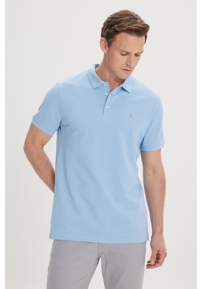 Ac&Co / Altınyıldız Classics Erkek Slim Fit Dar Kesim Polo Yaka Pamuk Kısa Kollu Tişört Açık Mavi
