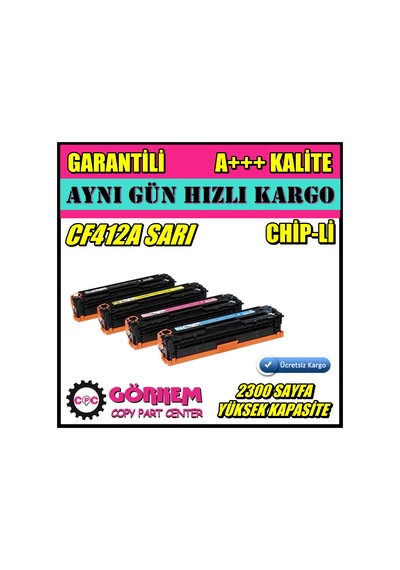 Hp M477 / M477Fdn / M477Fdw / M477Fnw Uyumlu Toner Sarı Cf412A