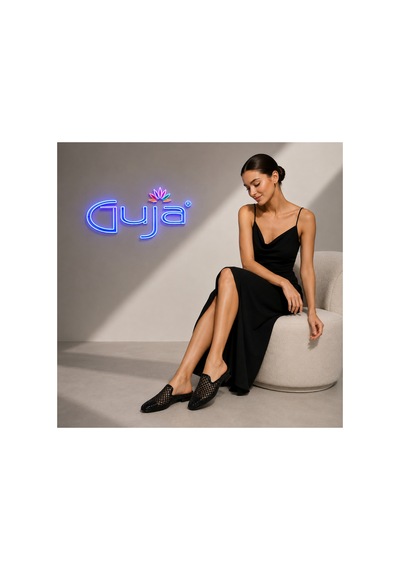 Guja 26y467-7 Hasır Görünümlü Taşlı Terlik Siyah - 879412437 Siyah