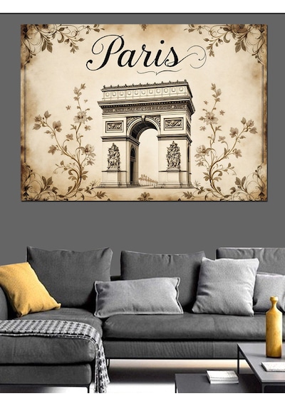 Vintage Paris Zafer Takı Posteri Dekoratif Kanvas - Mdf Ahşap Tablo