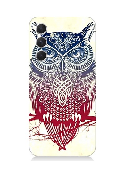 Samsung Galaxy A54 Uyumlu Silikon Kılıf Mistik Tribal Baykuş