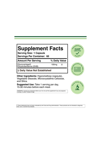 Double Wood Dıhydro Berberine 100 Mg 60 Kapsül Better Absorded & Tolered Form Of Berberine