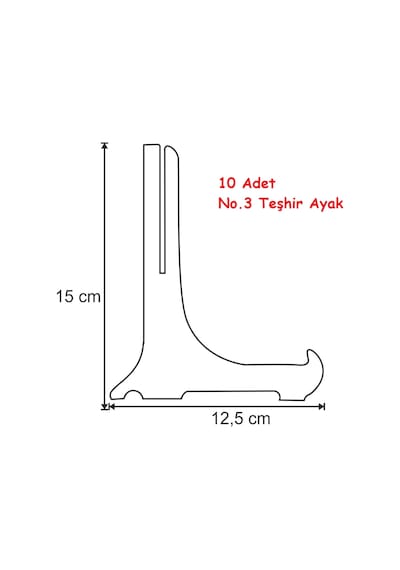 Çerçeve Teşhir Ayak Teşhir Standı 15 Cm No 3