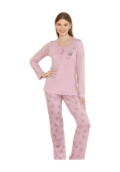 Alperi 790-06 Kadın Yuvarlak Yaka Uzun Kol Pijama Takım 001