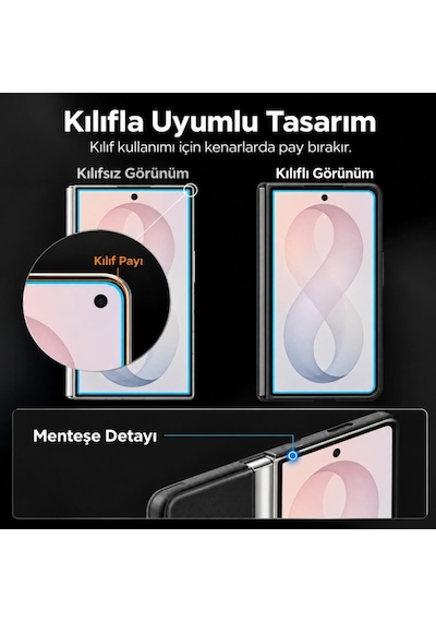 Samsung Galaxy Z Fold8 İle Uyumlu Dış Mat Ekran Koruyucu 5.5 İnç Sm-f971 Nano Esnek Kırılmaz Cam Anti-glare Yansıma Önleyici