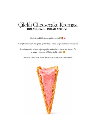 Çilekli Cheesecake Kreması Dolgulu Mini Külahlar 66 G