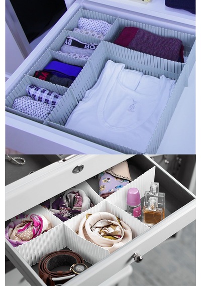 8 Adet Ayarlanabilir Kesilebilir Çekmece Düzenleyici Çekmece Organizer 54x8,5 Cm Plastik 40 X 40 Bey Diğer