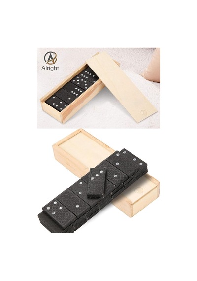 Tafce Ahşap Domino Taşları Set İstifleme Oyuncak Blokları Domino Kurulu Oyunları