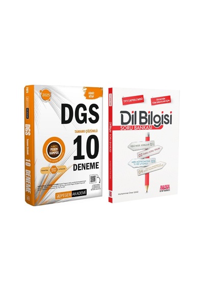 Pegem Yayınları 2025 Dgs 10 Deneme Ve Akm Dil Bilgisi Soru Bankası Seti 2 Kitap