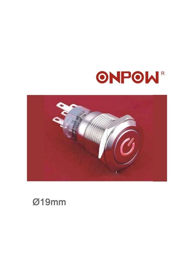 19mm Metal ''power'' Led'li Kalıcı Buton Ip67 Las1-agq-11z-dt