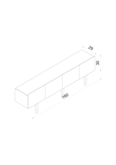 Capella Beyaz Country Mdf 4 Kapak Duvara Monte 160 Cm Tv Ünitesi