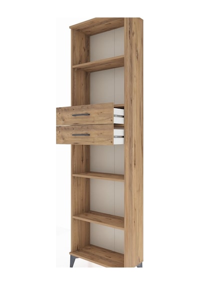 Arges Dolap 4 Raflı 2 Çekmeceli 60x30x221 Çam-çam Çam