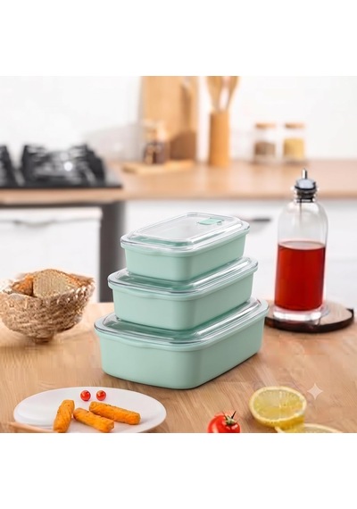 Valfy Vakum Subaplı Saklama Kabı Seti 3'lü Paket - 2.6 Litre - Derin Dondurucuya Uygun Bulaşık Makinesinde Yıkanabilir