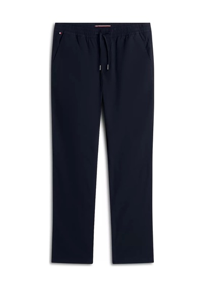Tommy Hilfiger Erkek Normal Kalıp Pamuklu Beli Lastikli Düz Paça Chino Lacivert Pantolon Blue