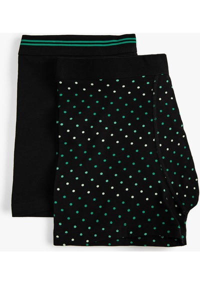 Koton 2'Li Boxer Seti Puantiyeli Siyah Desenli 3Slm90043Mk 3Slm90043Mk25G