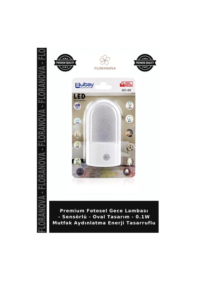 Premium Fotosel Gece Lambası - Sensörlü - Oval Tasarım - 0.1w Mutfak Aydınlatma Enerji Tasarruflu Çok Renkli