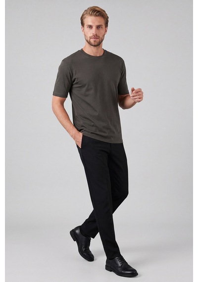Buratti Pamuklu Relaxed Fit Bisiklet Yaka Basic T Shirt Erkek T Shirt 5905884 Kahve