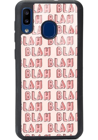 Samsung Uyumlu A20 Blah Blah Tasarımlı Glossy Telefon Kılıfı Çok Renkli