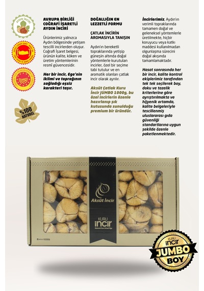 Çatlak Kuru İncir Jumbo 1000g Aydın İnciri Ab Coğrafi İşaretli 1 KG