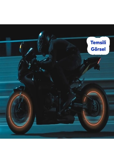 Badem10 Yapışkanlı Neon Bisiklet Motosiklet Araba Jant Bandı 7 Mm X 7 Metre Mavi Reflektif Parlayan Bant Çok Renkli