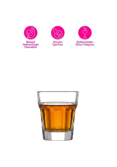Lav Aras Cam Likör Bardağı 6'lı 45 ml (Shot/Şerbet Bardağı )